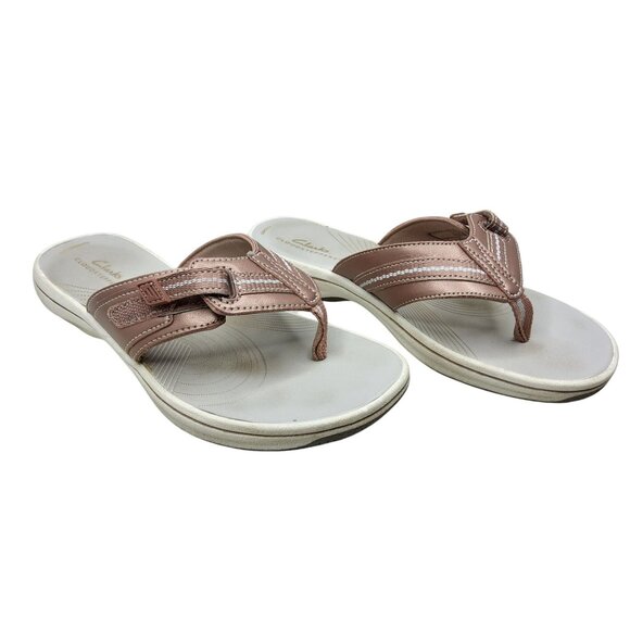 Womens Clarks Cloudsteppers Cushion Soft Thong Adjustable Sandals - Picture 2 of 7